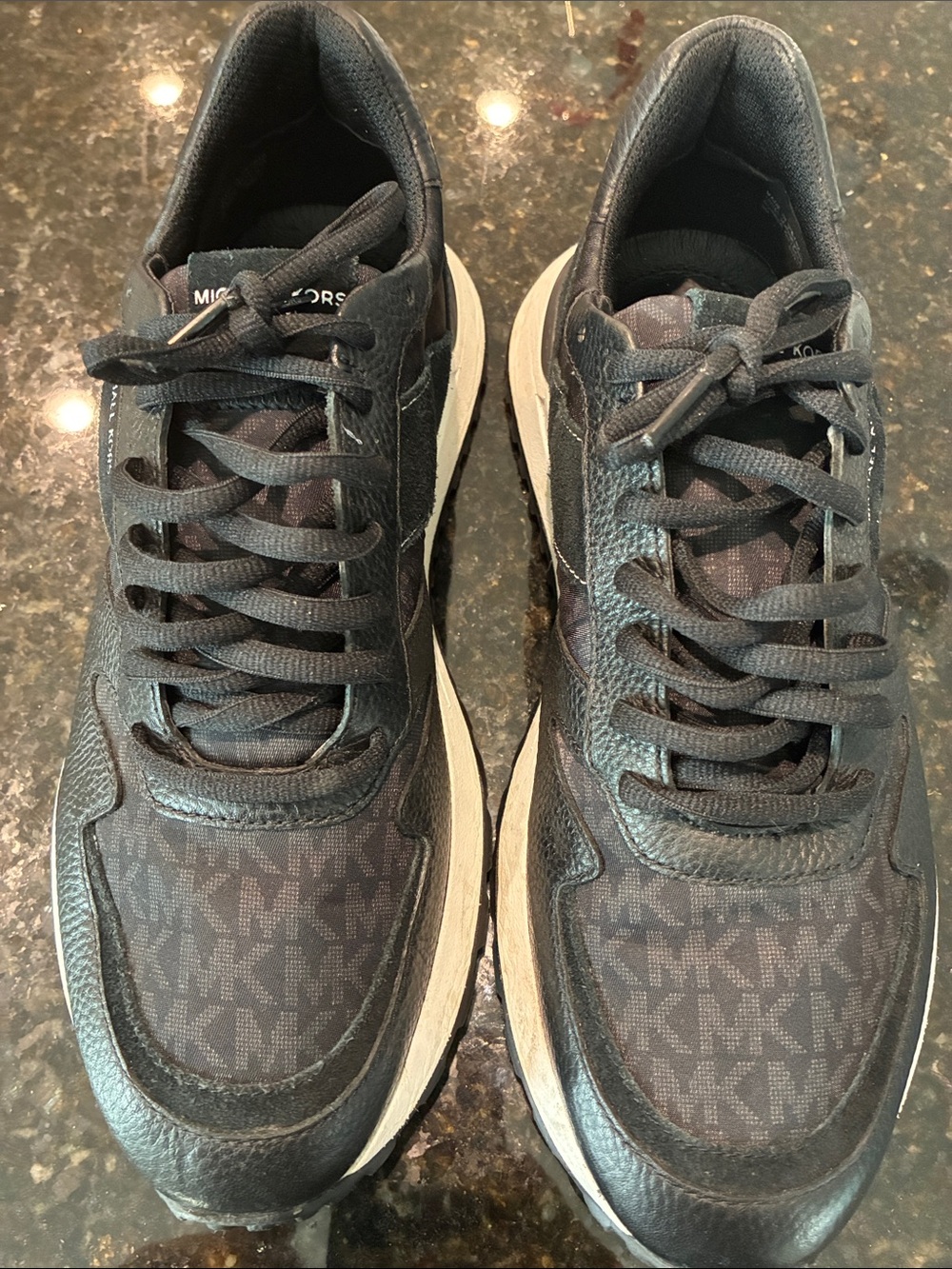Michael Kors Men's Black Signature-Print Sneakers